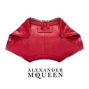 Alexander McQueen Red De Manta Clutch Bag